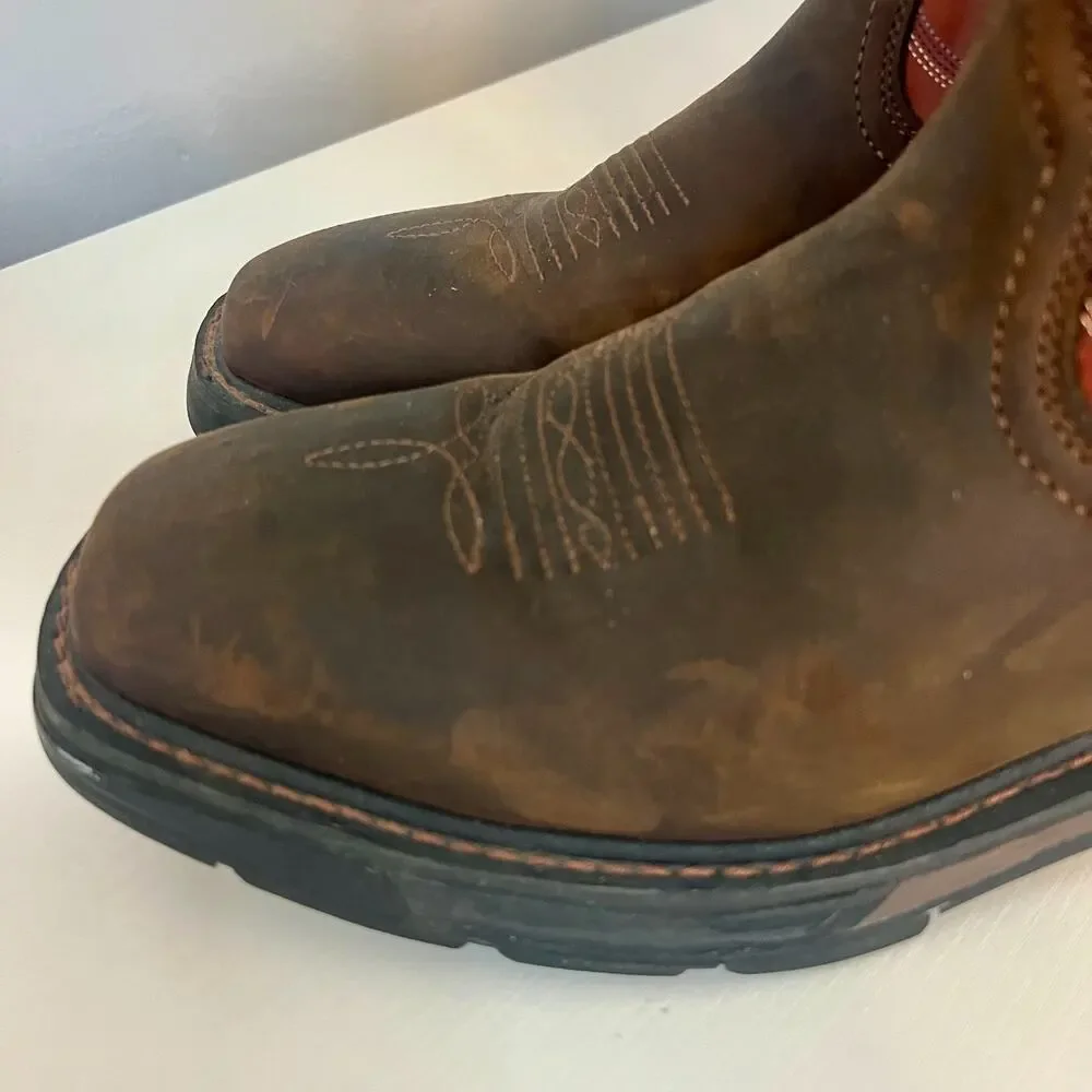 Ariat WorkHog XT Cottonwood Mens 13D Brown Leather Soft Toe EH Cowboy Work Boots